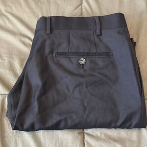 Super 150s 100% Wool Tapered Leg Dress Pant Navy Size 35